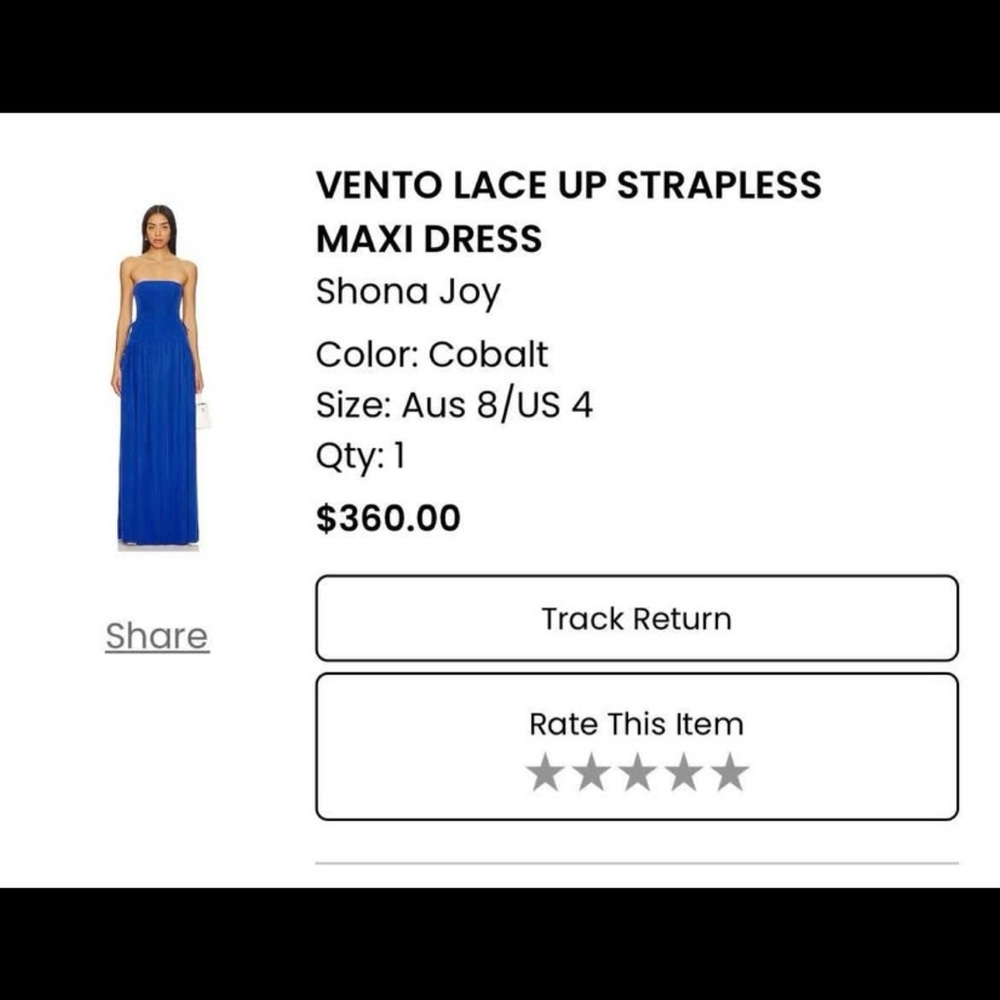Shona Joy Vento Lace Up Strapless Maxi Dress - Cobalt